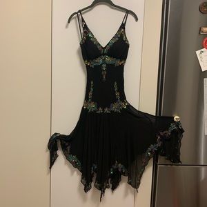 Sue Wong Nocturne silk hand embroidered dress